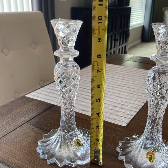 WATERDORD CRYSTAL CANDLE HOLDER SET - Picture 4 of 7